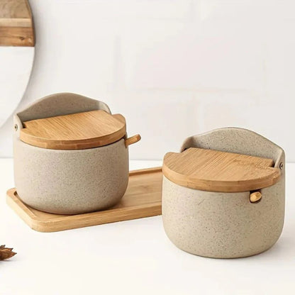 Cerâmica de Bambu Potes de Tempero