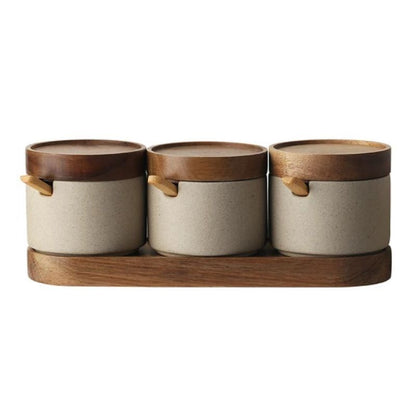 Jarro de Cerâmica com Tampa de Bambu