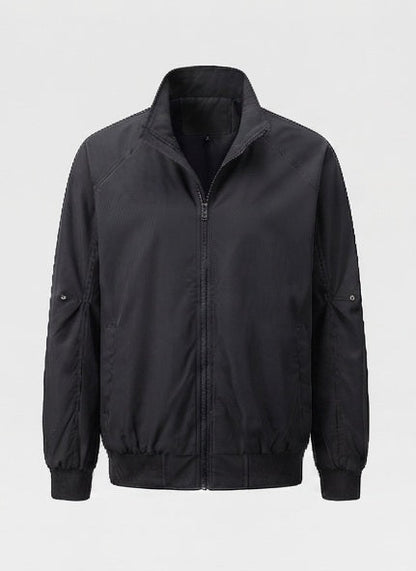Men's lightweight urban blouson with standing collar, elastic hem, and sleeve pocket