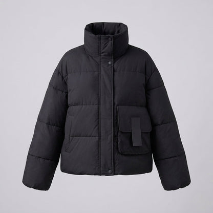Women's nan boxy-padded everyday puffer with side cargo flaps and ergonomic shoulder trim