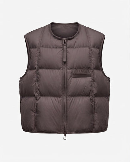 Women's nan lightweight padded quilted vest with adjustable hem, two-way zipper and decorative chest pocket