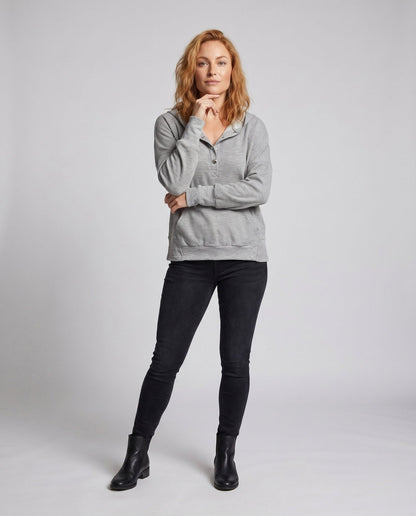 Ladies hoodie with elegant button placket by - Chichicherry