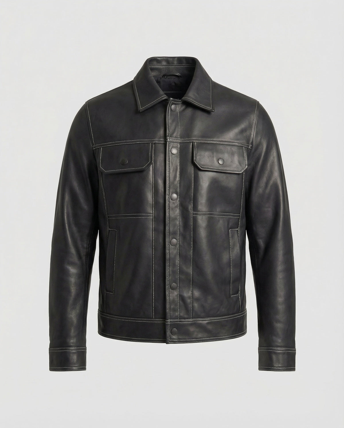 Men's Overshirt Jacket Leather Look