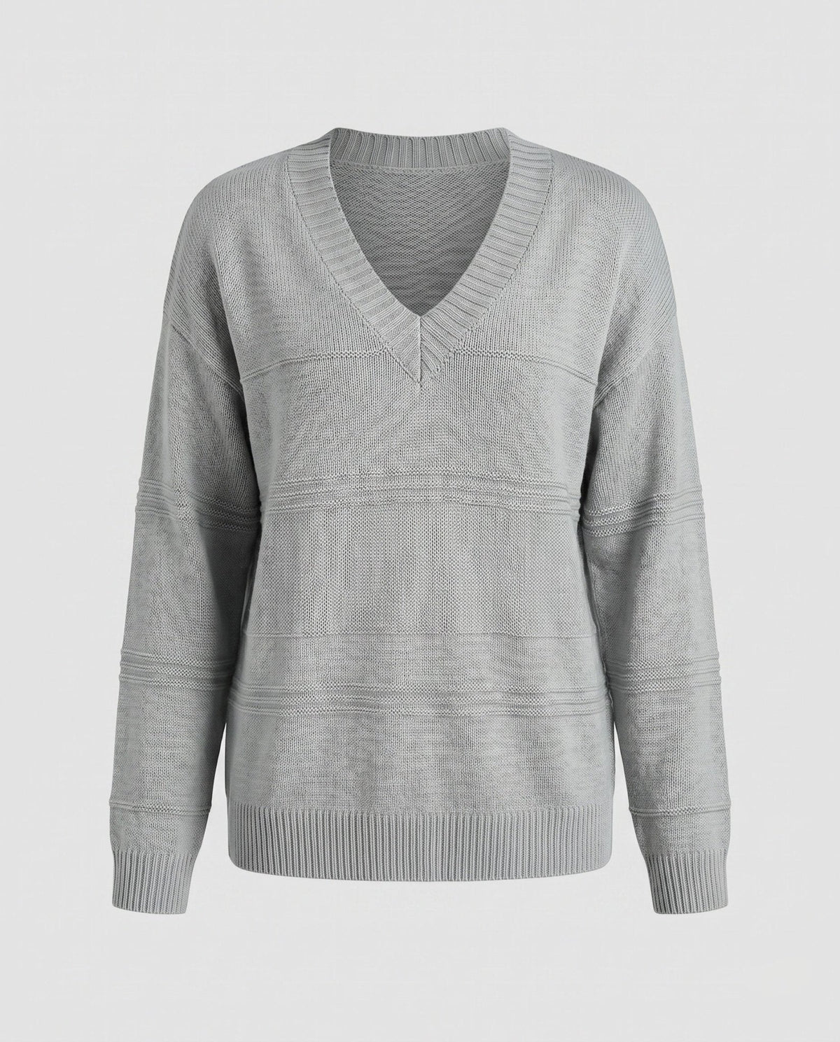 Women casual V neck sweater - Chichicherry