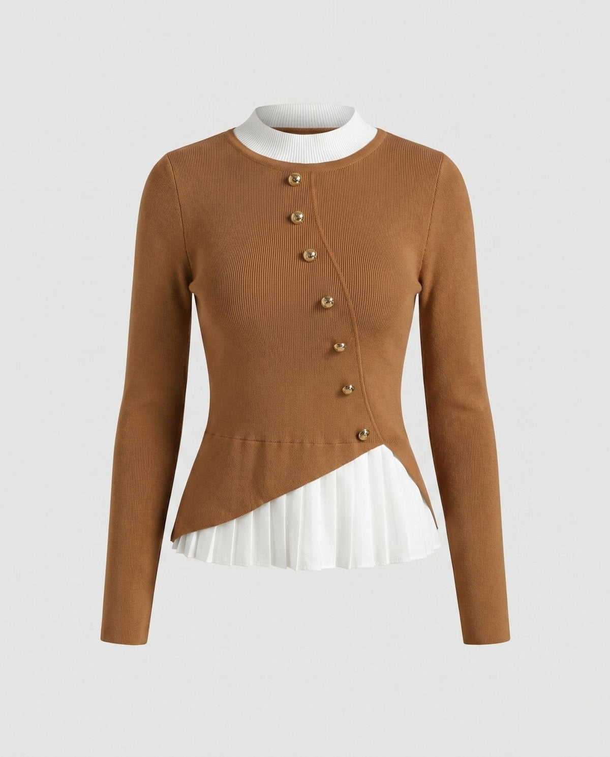 Women's cardigan with elegant button details and asymmetric cut - Chichicherry