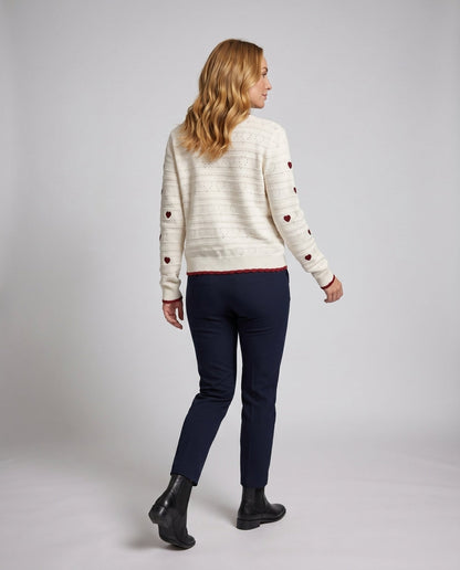 Women's cardigan with hearts and contrasting button details - Chichicherry