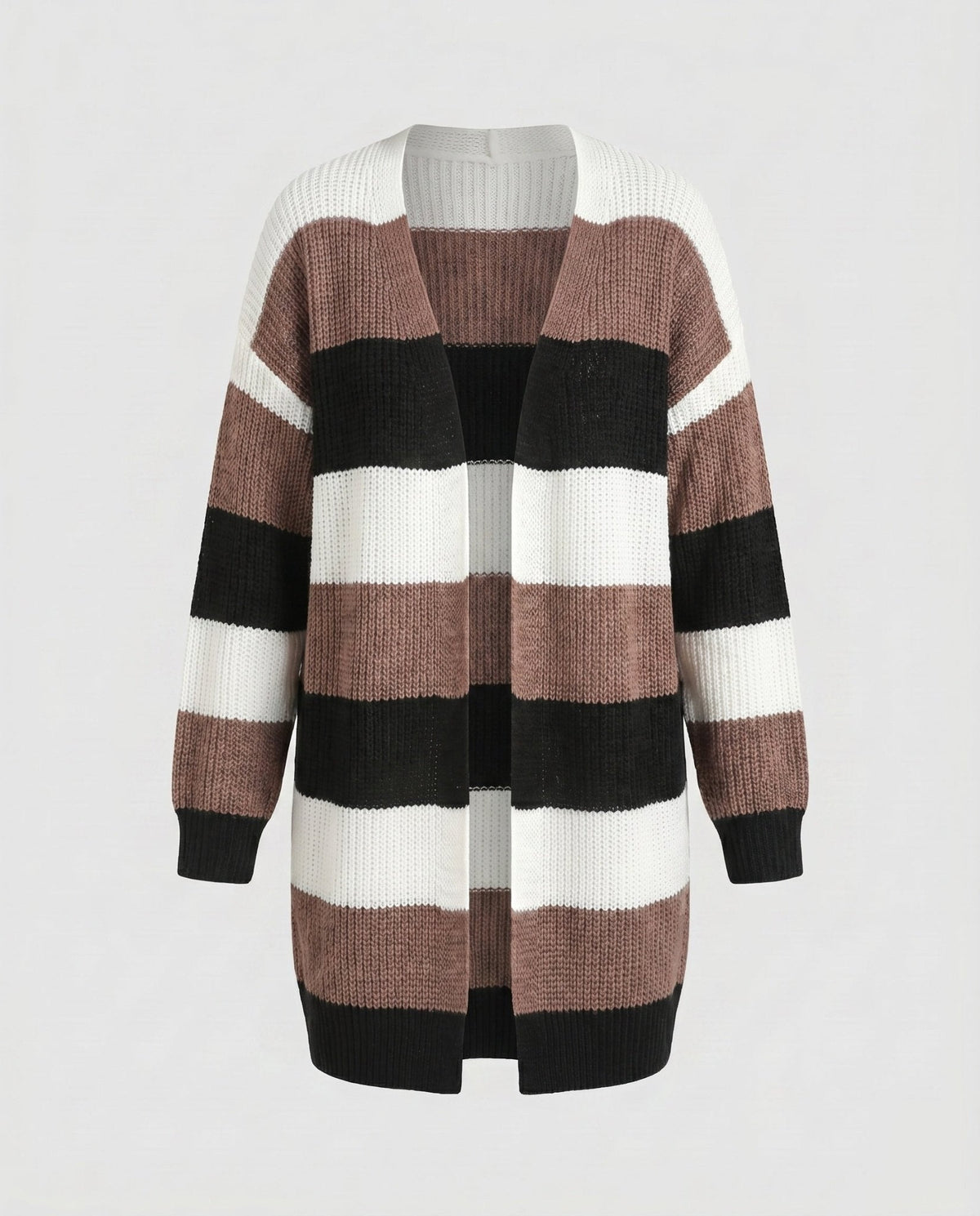Women's cardigan with stylish striped pattern and oversized fit - Chichicherry