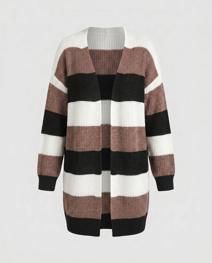 Women's cardigan with stylish striped pattern and oversized fit - Chichicherry