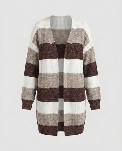 Women's cardigan with stylish striped pattern and oversized fit - Chichicherry