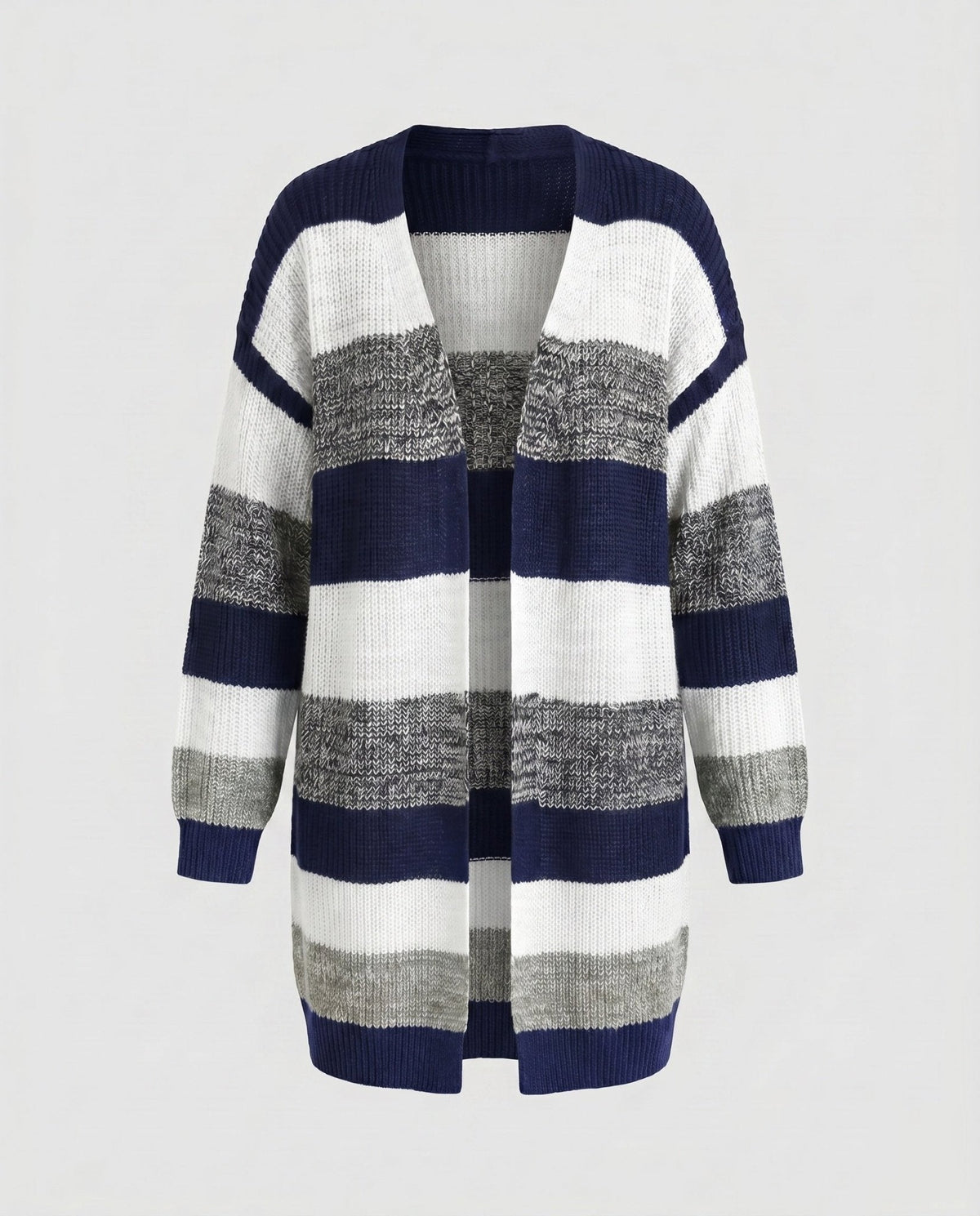 Women's cardigan with stylish striped pattern and oversized fit - Chichicherry