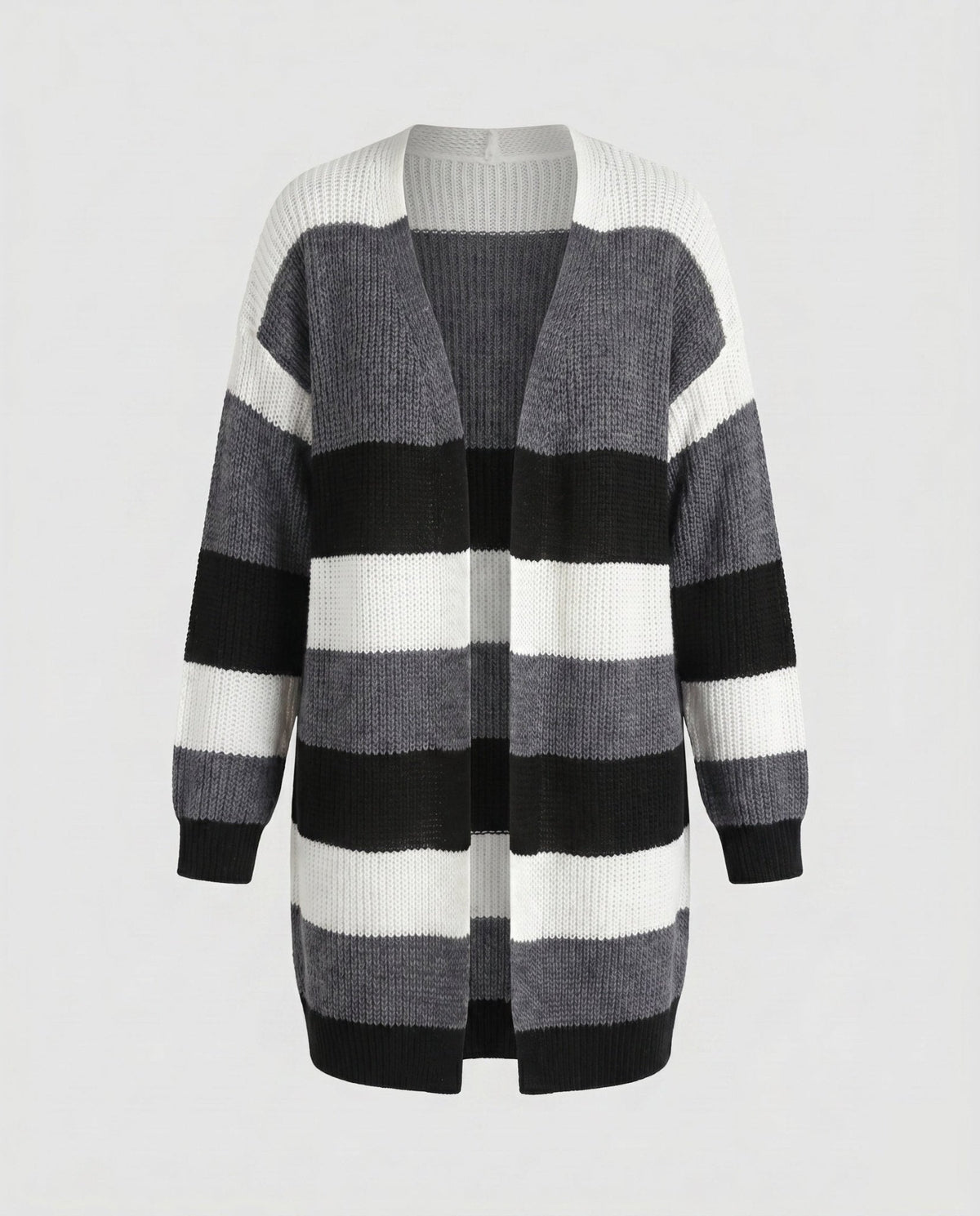 Women's cardigan with stylish striped pattern and oversized fit - Chichicherry