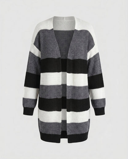Women's cardigan with stylish striped pattern and oversized fit - Chichicherry