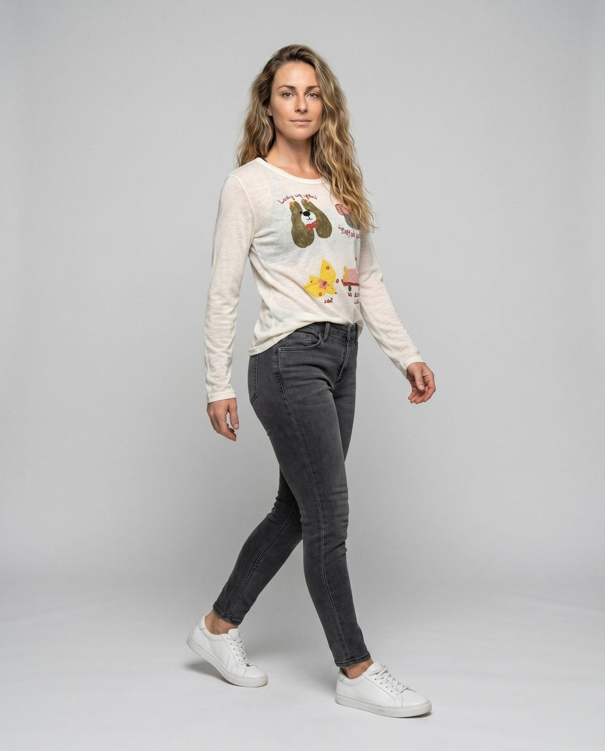 Women's casual long-sleeve shirt with creative animal design - Chichicherry