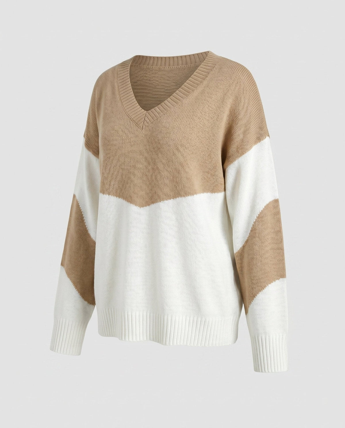 Women’s casual sweater with a loose fit and contrasting stripes - Chichicherry
