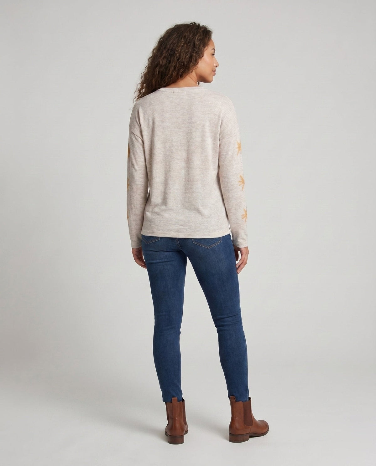 Women's casual sweatshirt with creative children's art print - Chichicherry