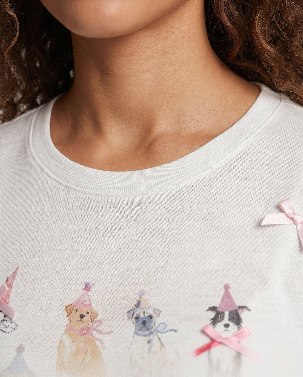Women's casual sweatshirt with playful animal motif and ruffle details - Chichicherry