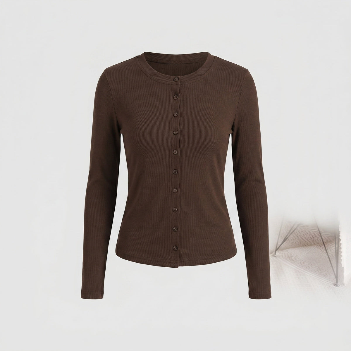 Women's elegant long sleeve blouse with fine button details - Chichicherry