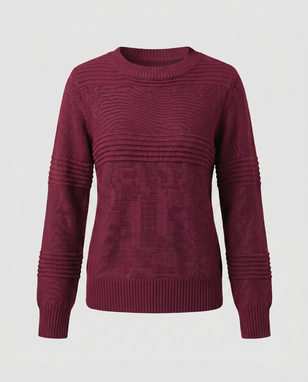 Women's knitted sweater with textured pattern and loose fit - Chichicherry