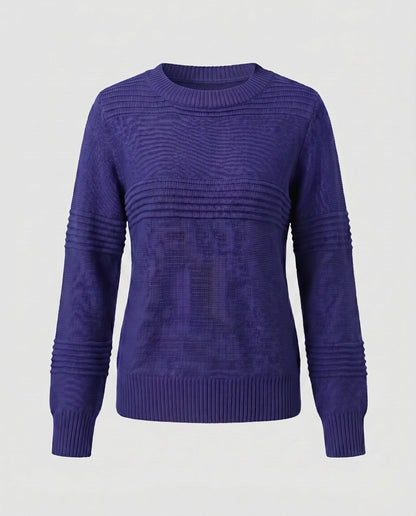Women's knitted sweater with textured pattern and loose fit - Chichicherry