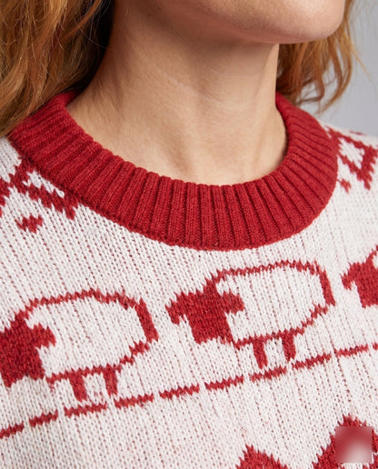 Women's knitted sweater with winter pattern and soft wearing comfort - Chichicherry