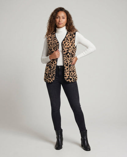 Women's knitted vest with animal pattern - Chichicherry