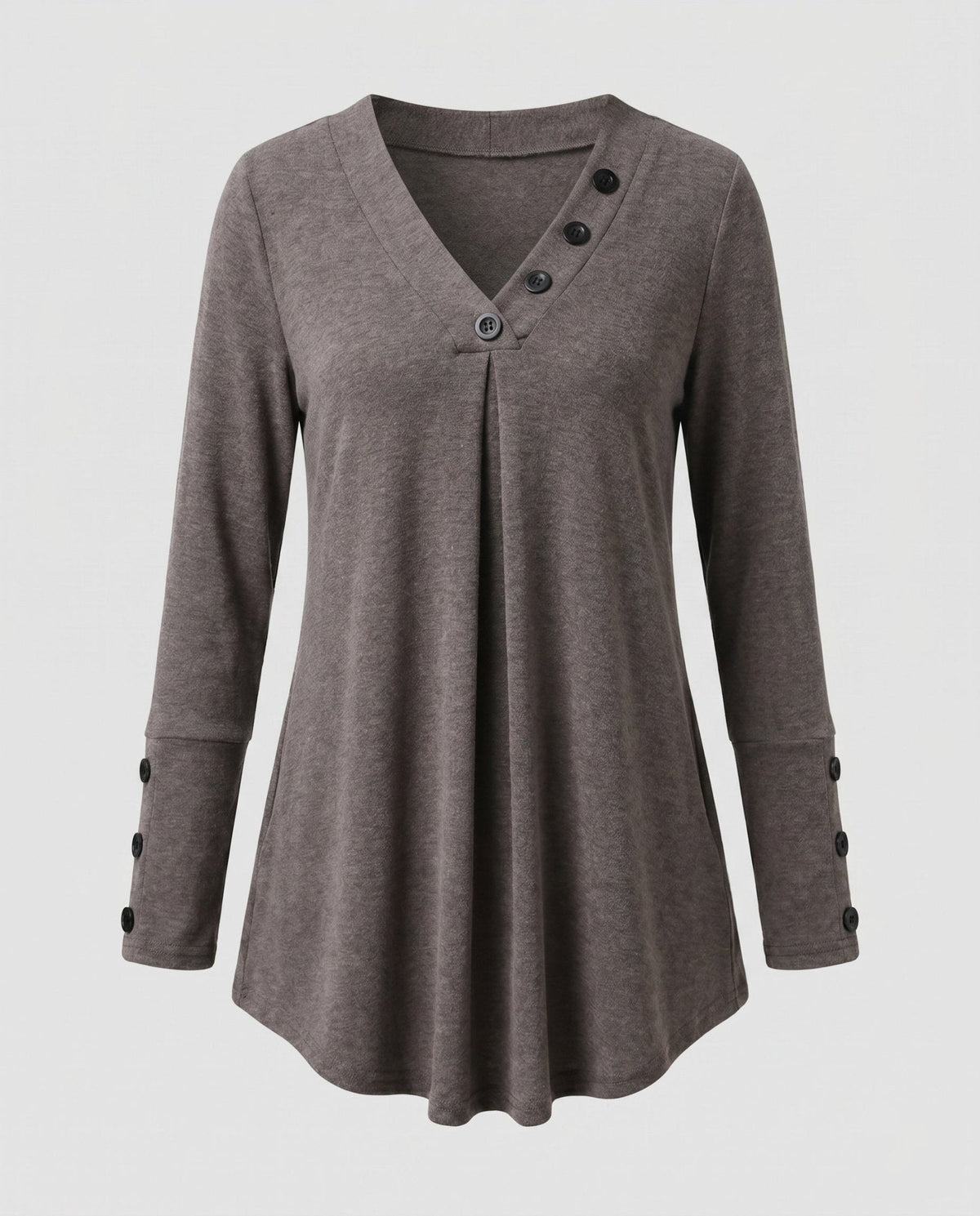 Women’s long sleeve shirt with button details and loose fit - Chichicherry
