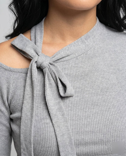 Women's longsleeve top with transparent ruffle hem - Chichicherry