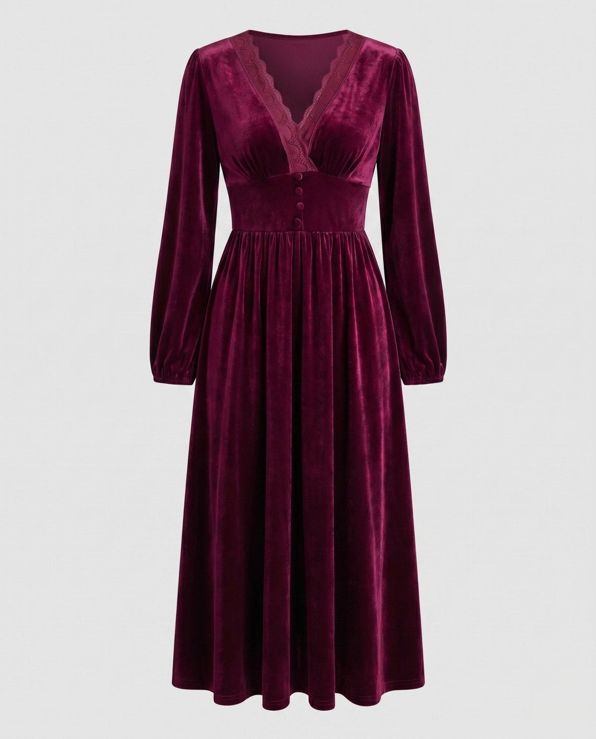 Women’s maxi dress with elegant lace accents - Chichicherry