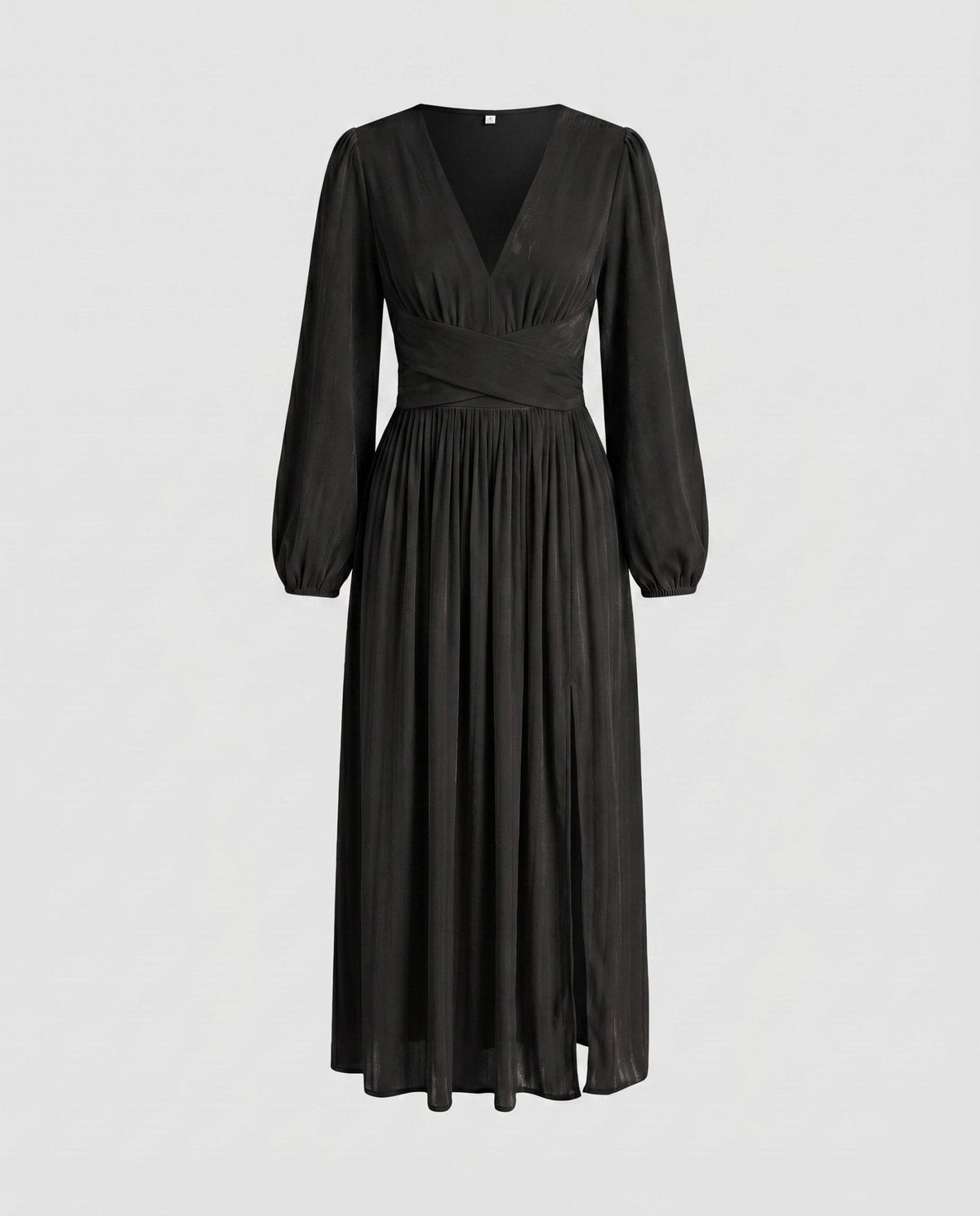 Women's maxi dress with elegant V-neck and casual ruffle hem - Chichicherry