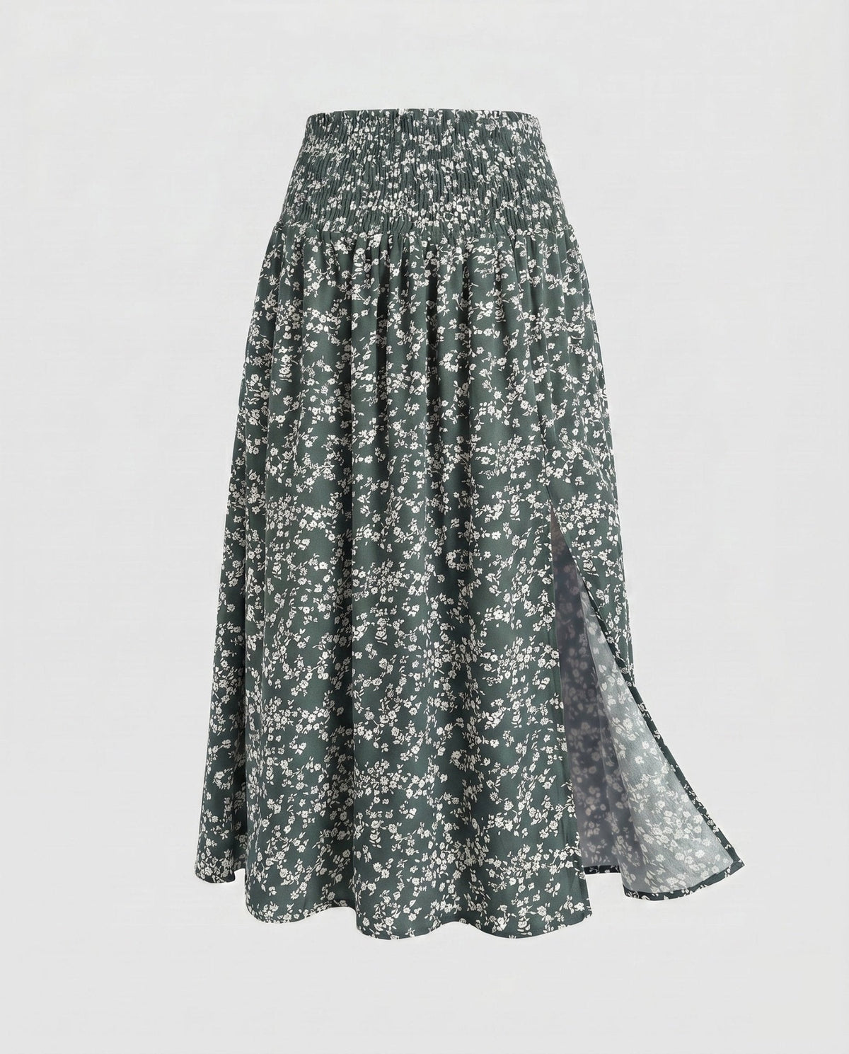 Women's maxi skirt with floral design and elastic waistband - Chichicherry