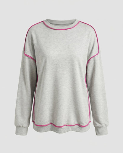 Women's sweatshirt with contrasting seams - Chichicherry