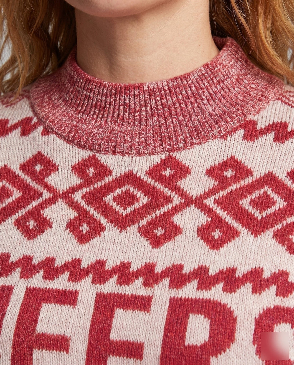Women's trendier knit sweater with festive pattern - Chichicherry
